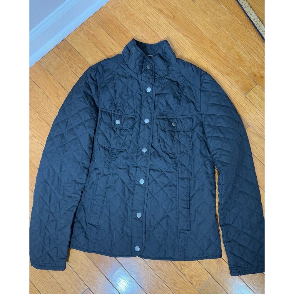 Merona Womens Black Quilted Lightweight Full Zip Barn Jacket‎ Small